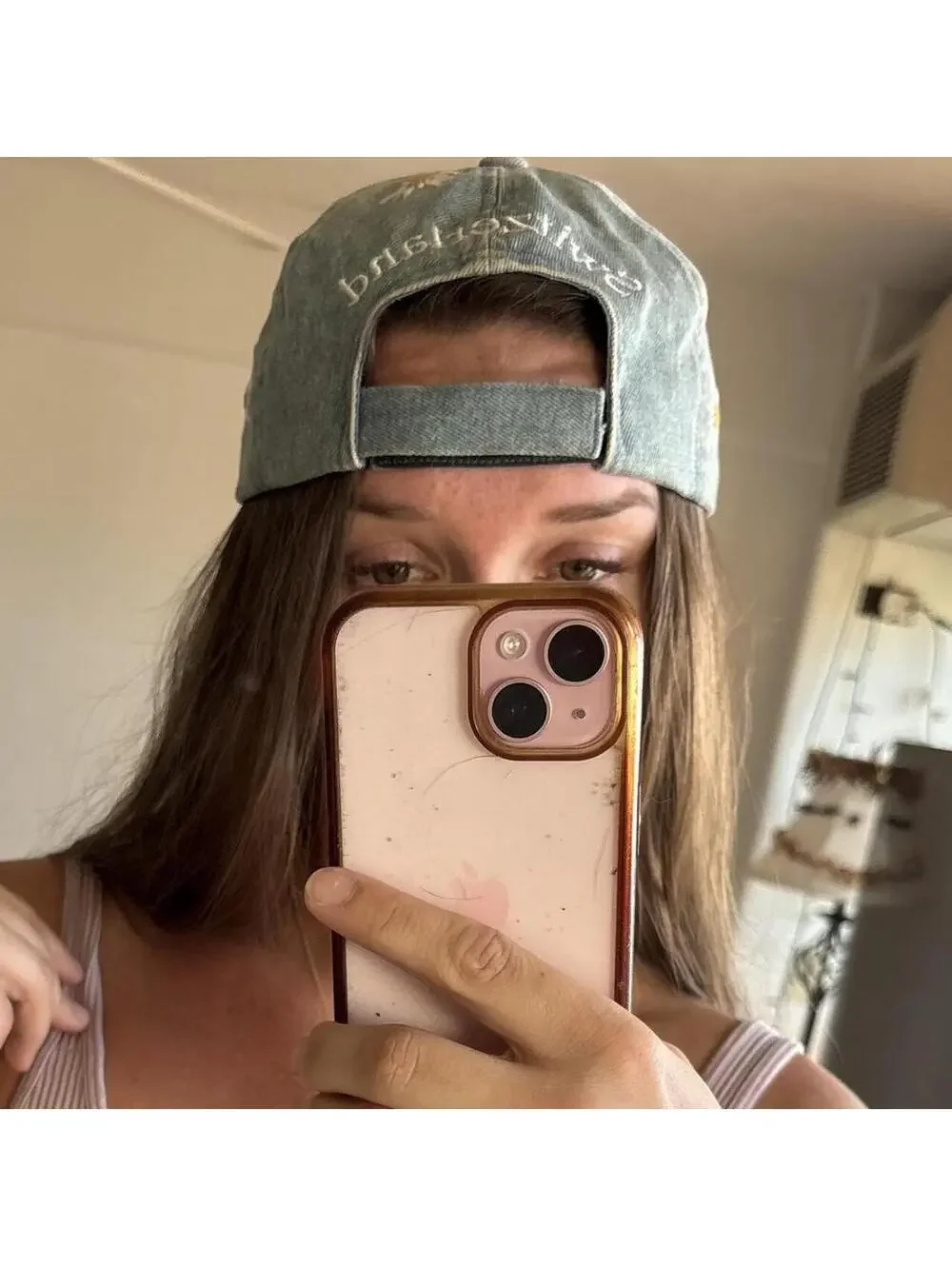 Vintage Switzerland Daisy Denim Baseball Cap